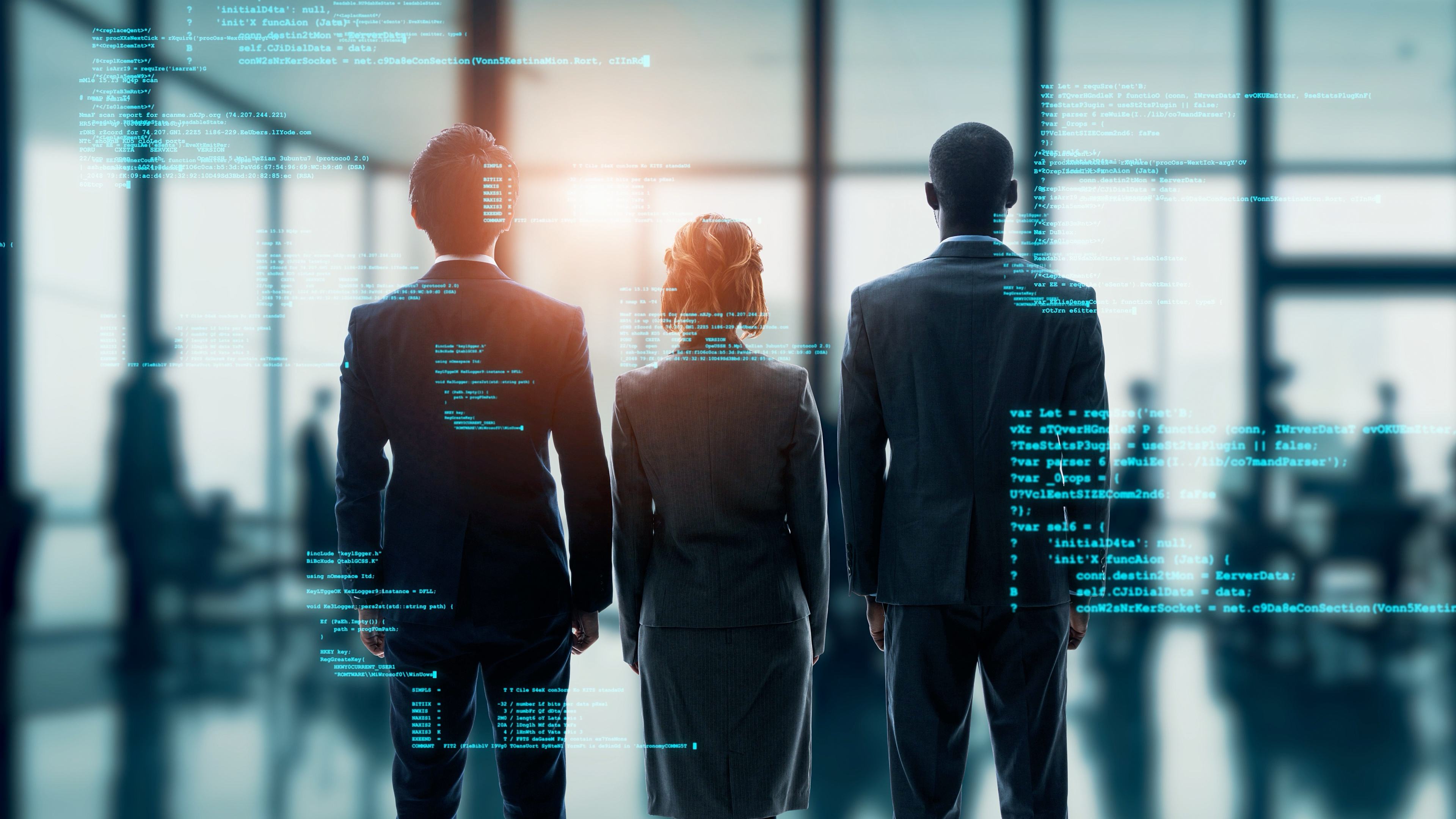 Multinational people and digital data in an office